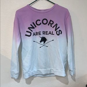 “Unicorns are real” ombre crewneck